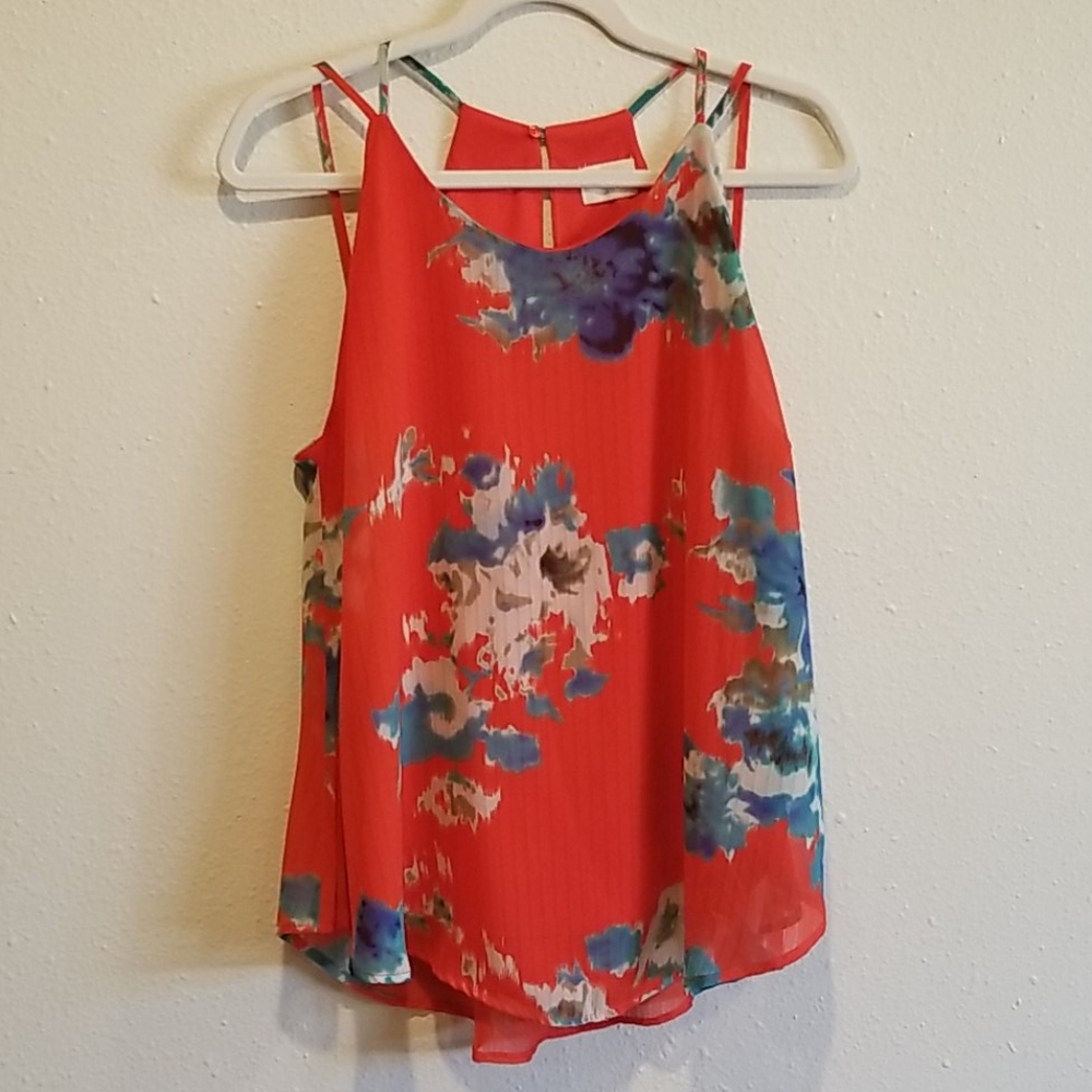 Red Floral Tank Top